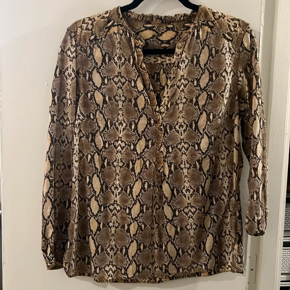 Zara long sleeve animal print shirt